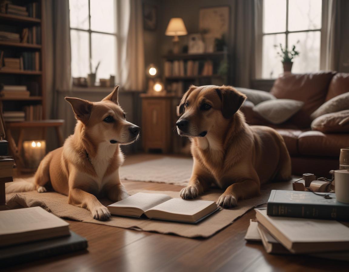Dog owner taking notes while observing their dog